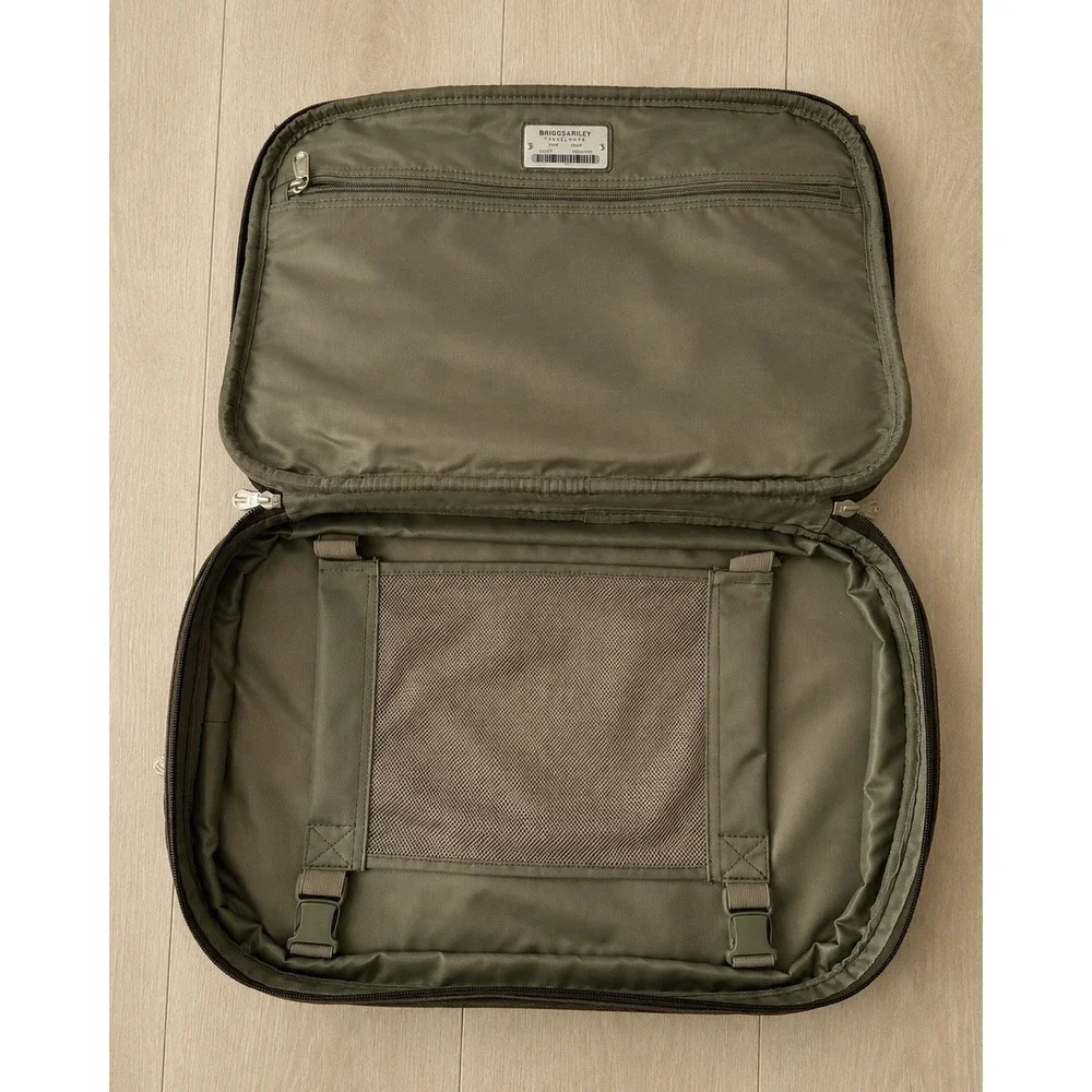 Briggs & Riley 231X-7 Double Expandable Laptop Briefcase Carry-On Green w/ Strap